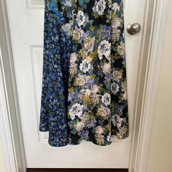 FREE PEOPLE La Fleur Maxi Floral Dress Azure Blue Size 6 Boho Shabby Chic - Picture 9 of 13